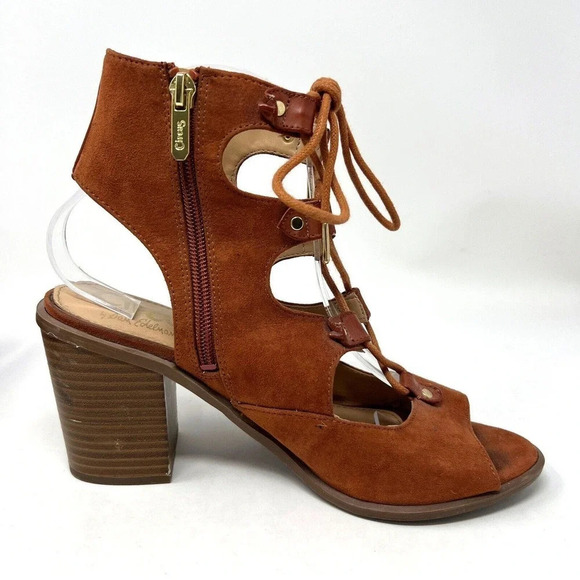 Circus by Sam Edelman Kiera Brown Block Heel Lace Up Gladiator Sandals Size 8.5M - Picture 7 of 13